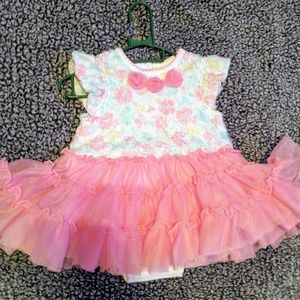 Little Me Rose tutu onsie dress - 3 months